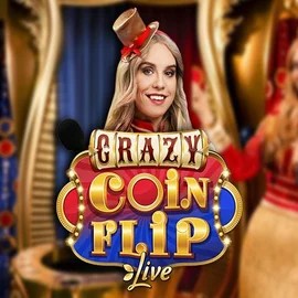 Crazy Coin Flip logo by Evolution at Spinsy Casino