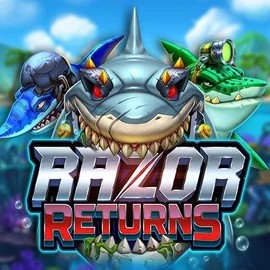 Razor Returns slot logo by Push Gaming at Spinsy Casino
